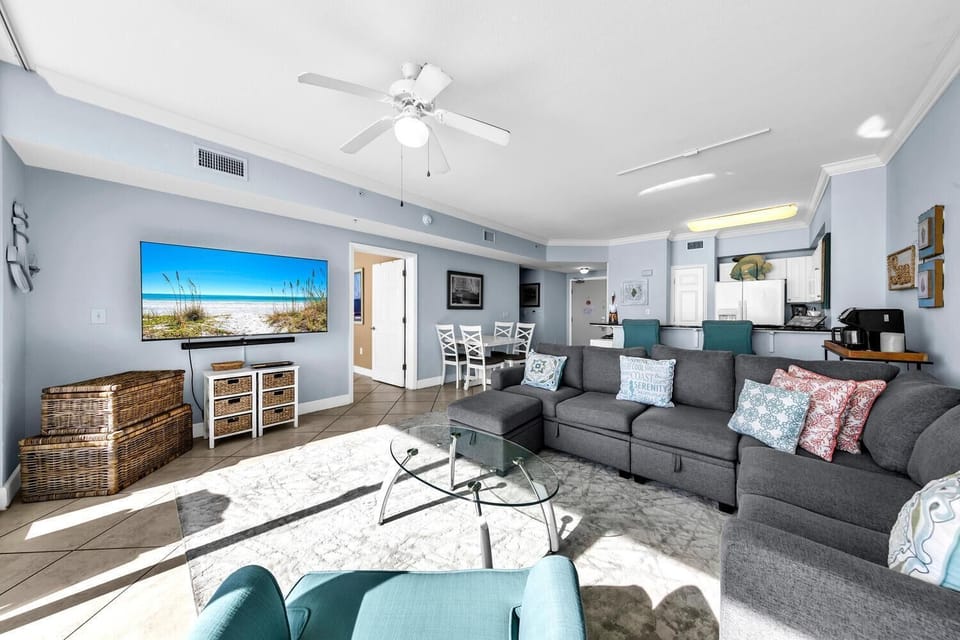 Condo, 1 King Bed with Sofa bed (Tidewater 2409 - Our Perch at the Pie) | Living area | TV