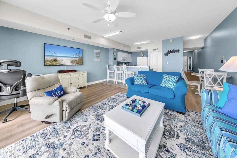 Condo, 1 King Bed with Sofa bed (Shores of Panama 1202) | Living area | TV