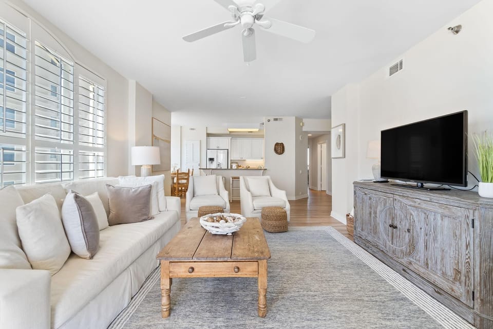 Condo, Multiple Beds (Beach Colony West 6D) | Living area | TV