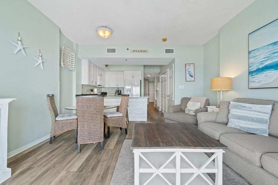 Condo, 1 Queen Bed with Sofa bed (Tidewater 703) | Living area | TV