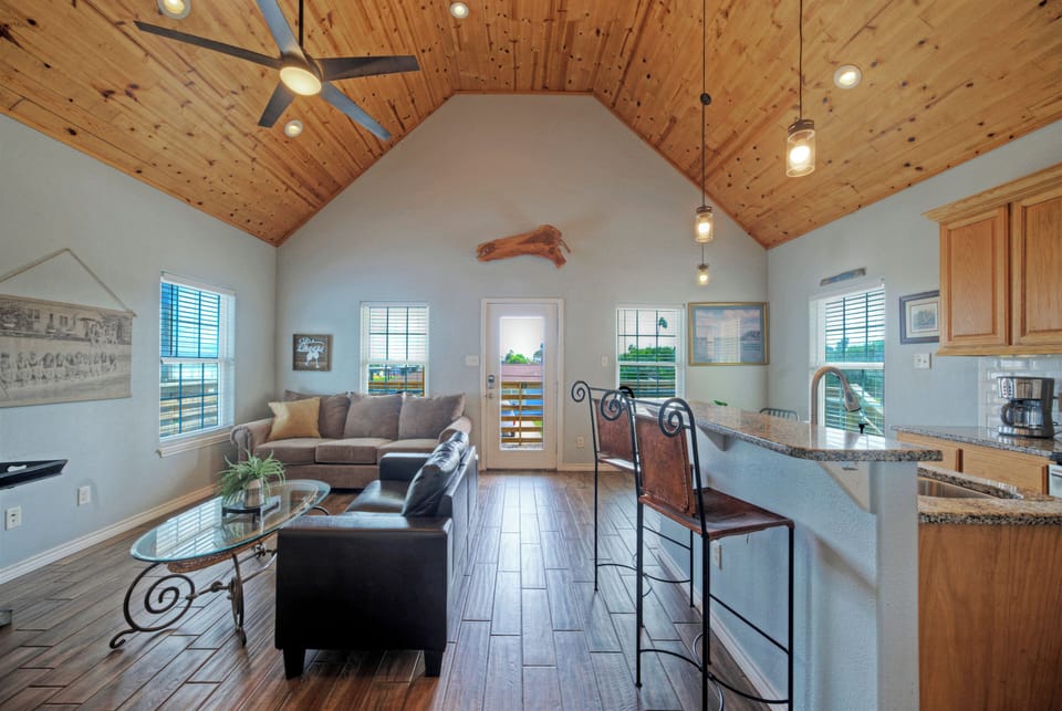 Open floor plan with plenty of natural light.