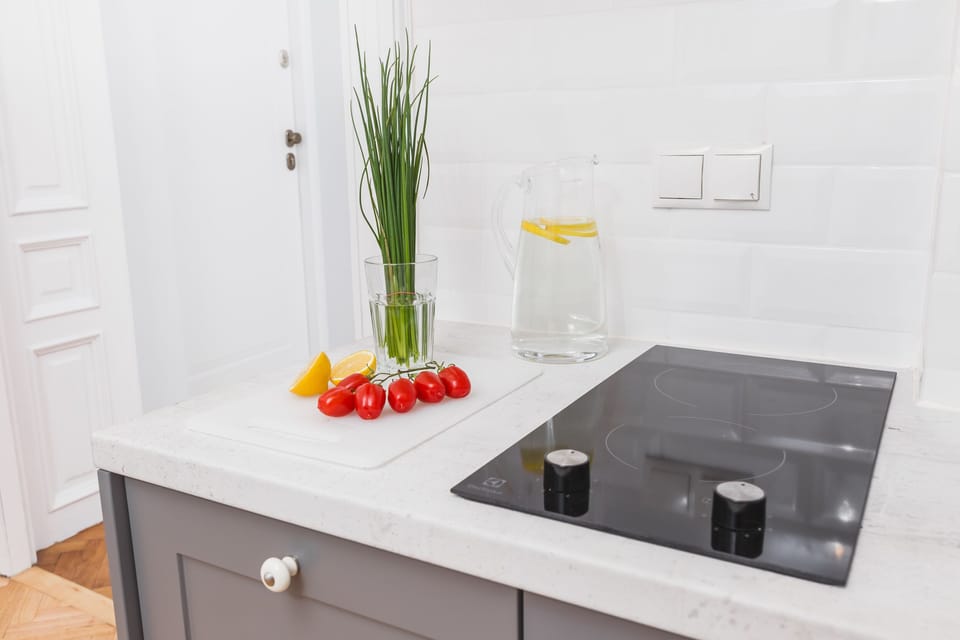 Mini-fridge, microwave, stovetop, dishwasher