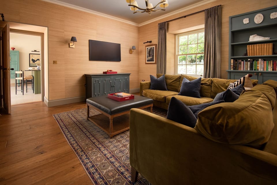 The Old Rectory - comfortable living room with wall-hung Smart TV
