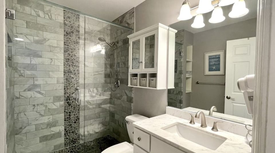 Lovely updated bathroom with walk-in shower