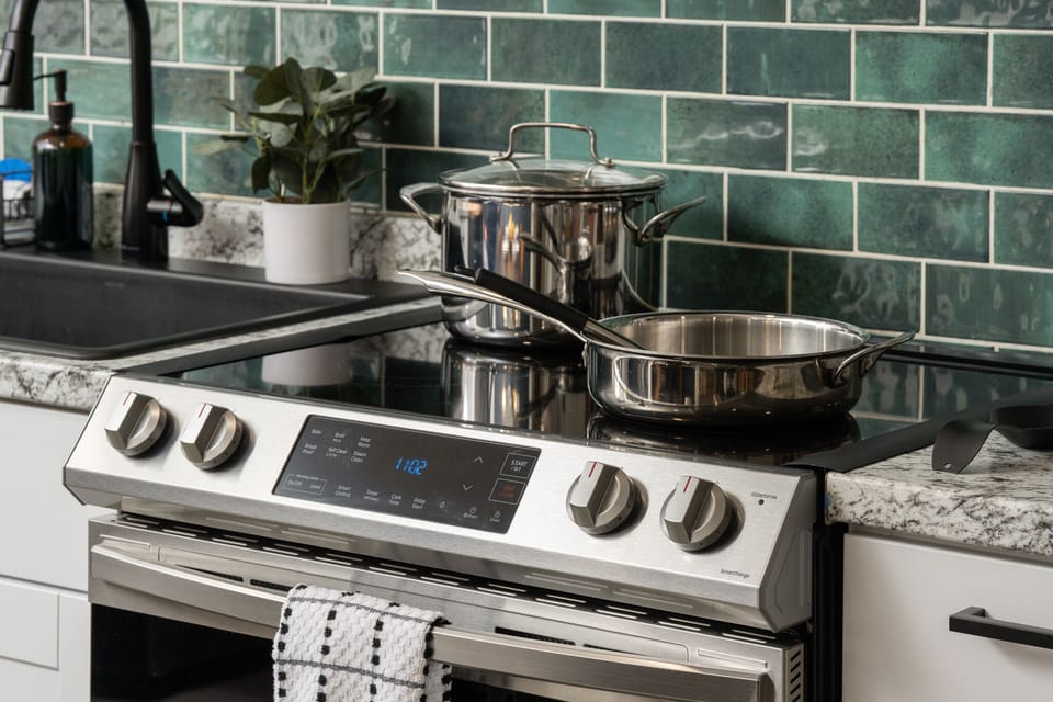 Experience culinary convenience with our complete kitchen.
