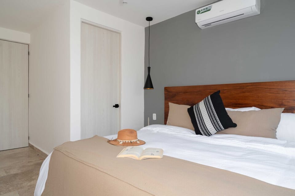 Unwind in rustic elegance in our wood-themed bedroom with a king-size bed – where comfort meets natural charm