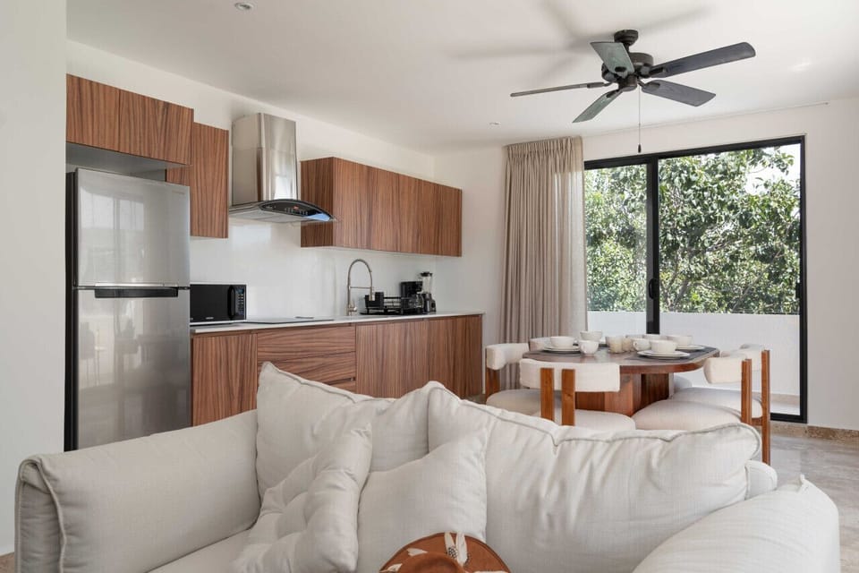 Elevate your dining experience with meals prepared in our wood-themed kitchen, where the heart of the home meets modern elegance