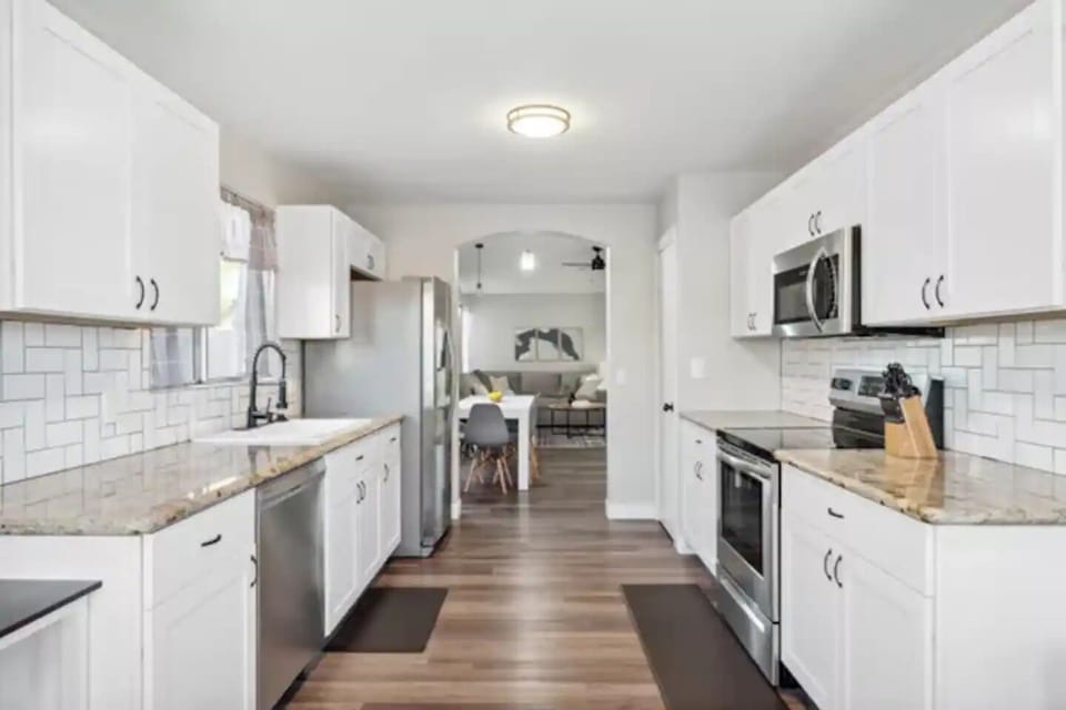 Brand new stainless steel appliances. 