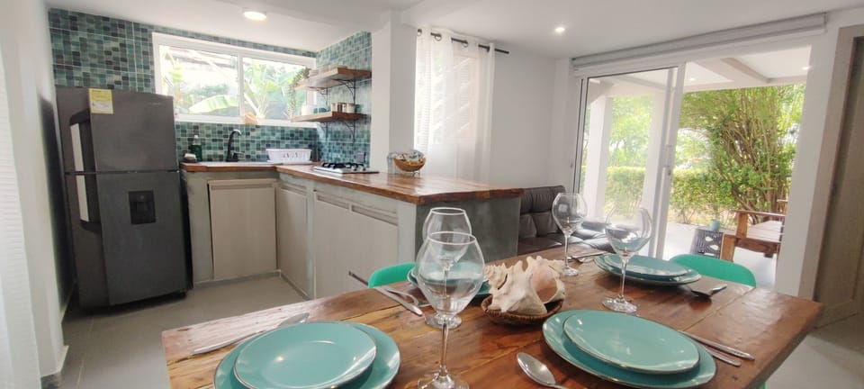 Bungalow, 2 Bedrooms, Kitchen | Private kitchen | Full-size fridge, microwave, espresso maker, coffee/tea maker