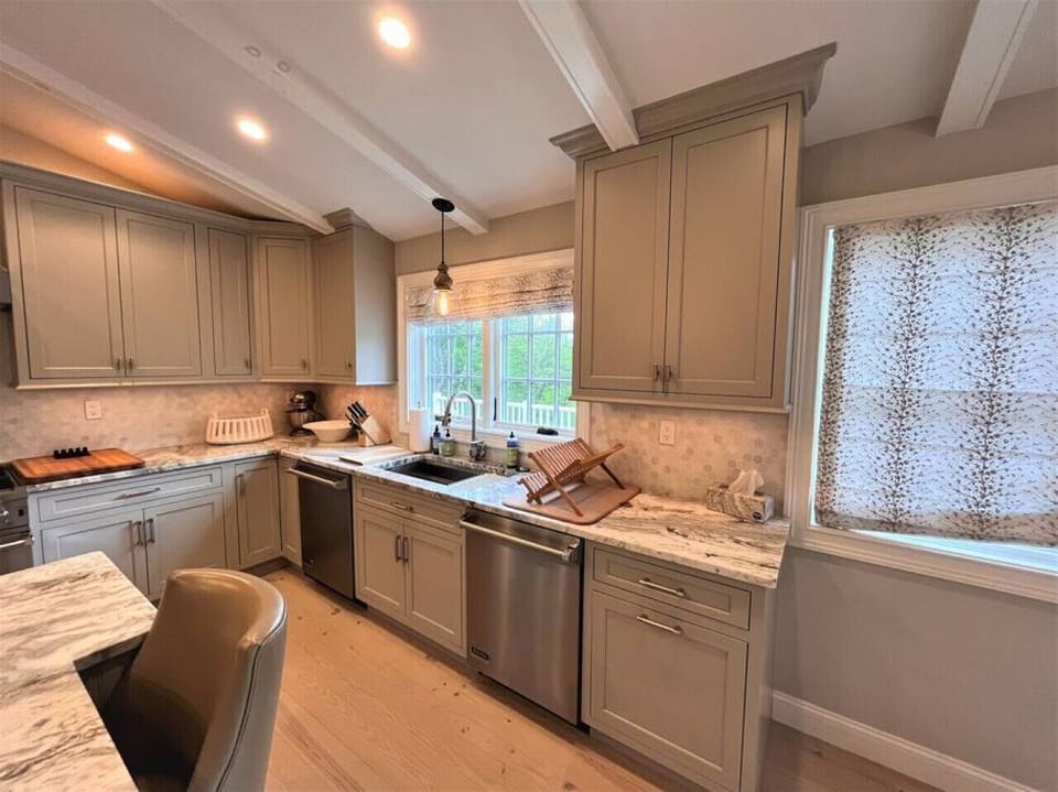 Prep and cleaning area. 2 full size dishwashers.