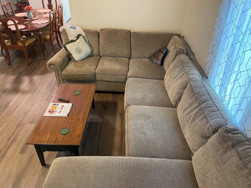 Comfortable sectional couch in main living area