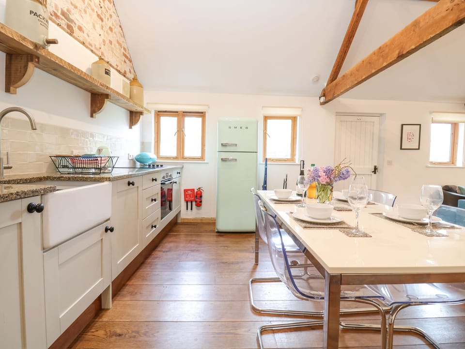 Fridge, dishwasher, electric kettle, toaster