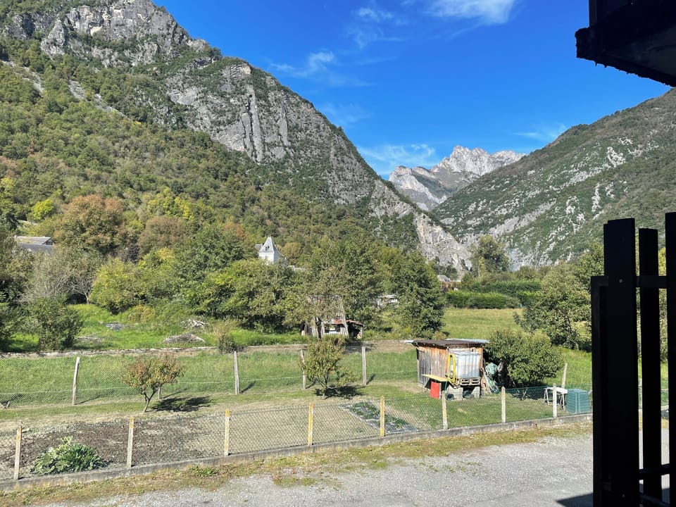 View of Pic du Gar mountain from the kitchen window and balcony