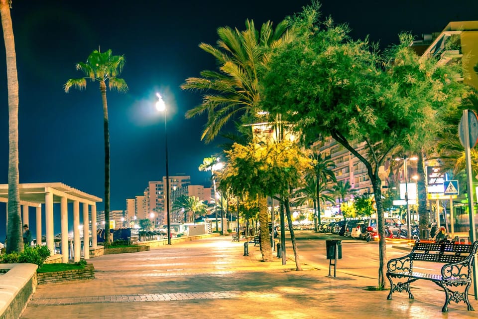 Fuengirola promenade by night