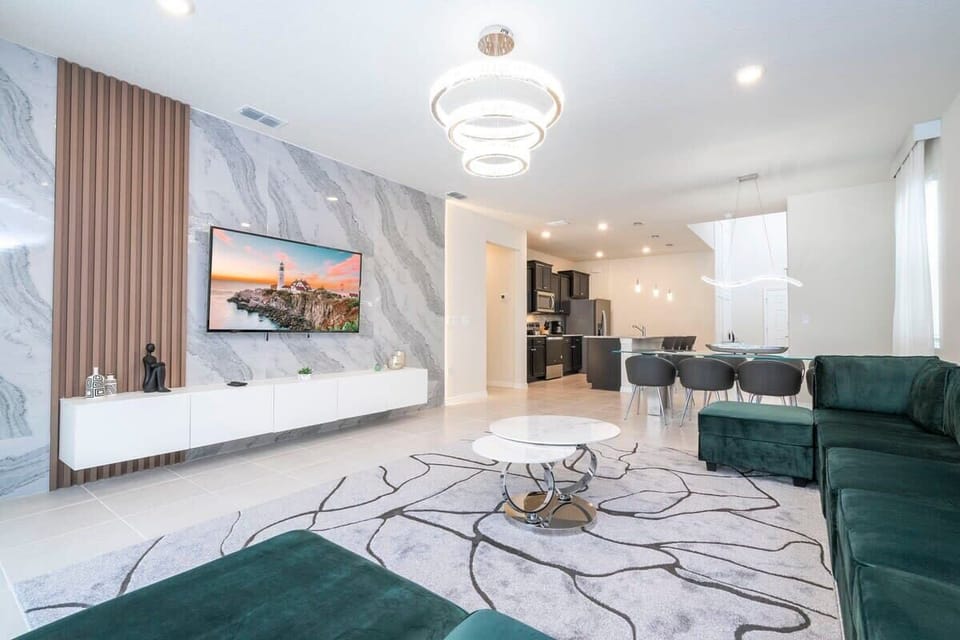 Open-plan living and kitchen area
