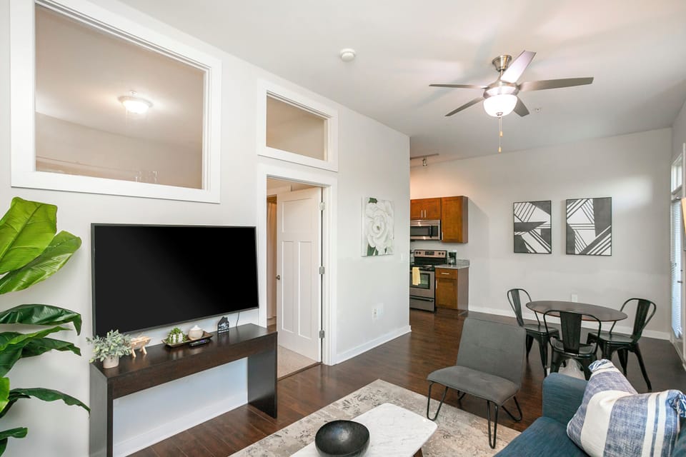 Cozy Living Room with 55 inches Smart TV
