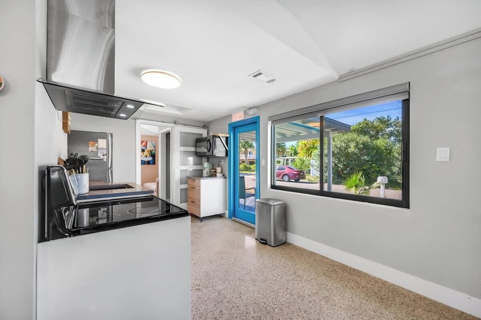 *We have added a rolling kitchen island with storage. This allows for more prep space during your stay*