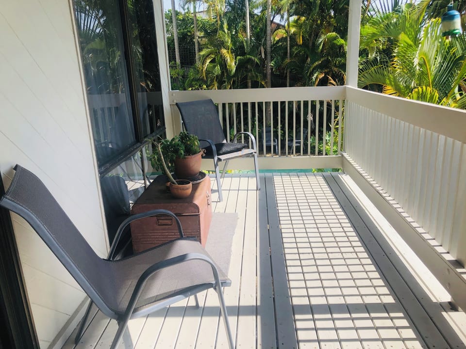 Verandah seating view of pool 