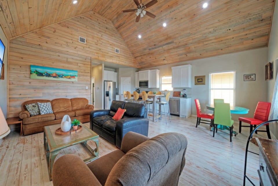 Spacious layout with coastal decor.