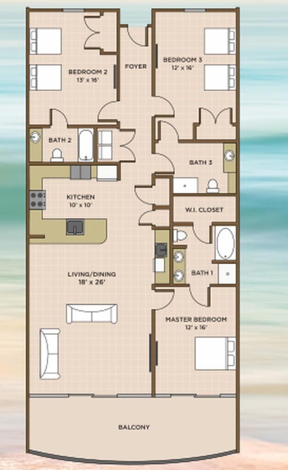 Condo, 3 Bedrooms | Property map