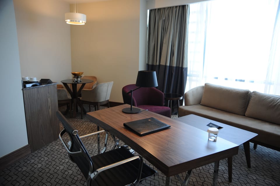 Deluxe Suite, City View | Living area | 32-inch LED TV with satellite channels, TV, table tennis