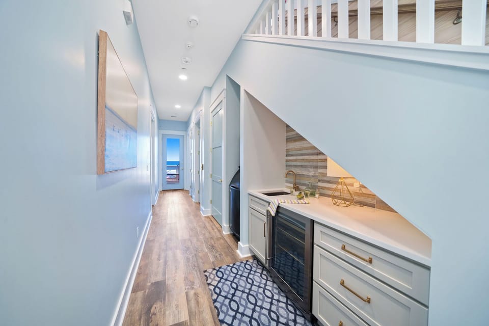 1st Floor Wet Bar Area with Beverage Refrigerator and Ice Maker
