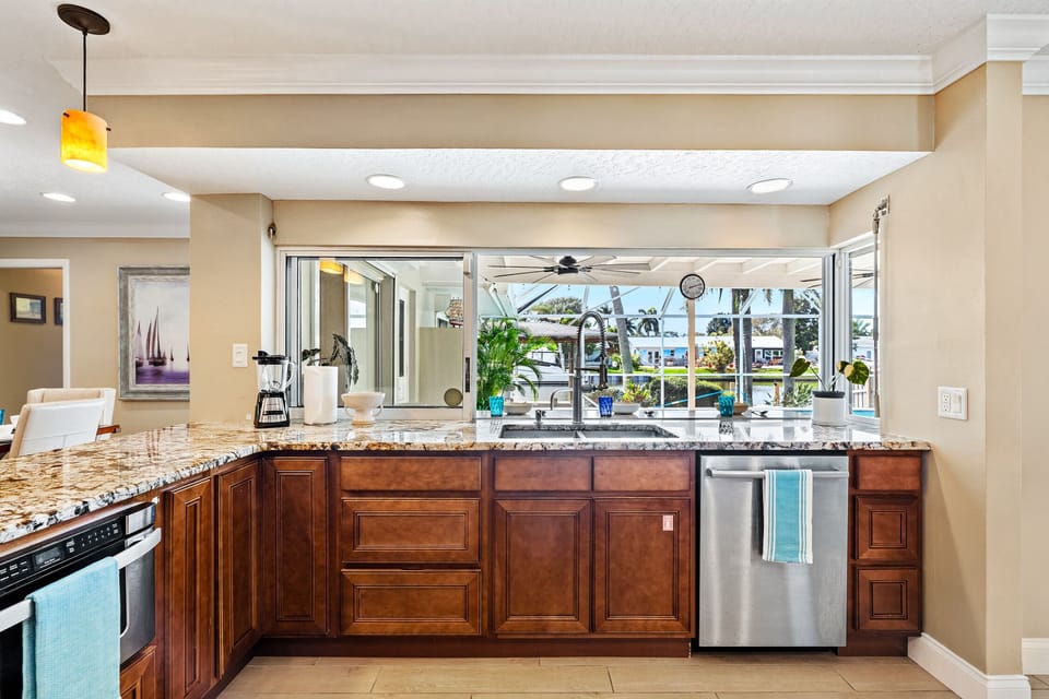Kitchen with view