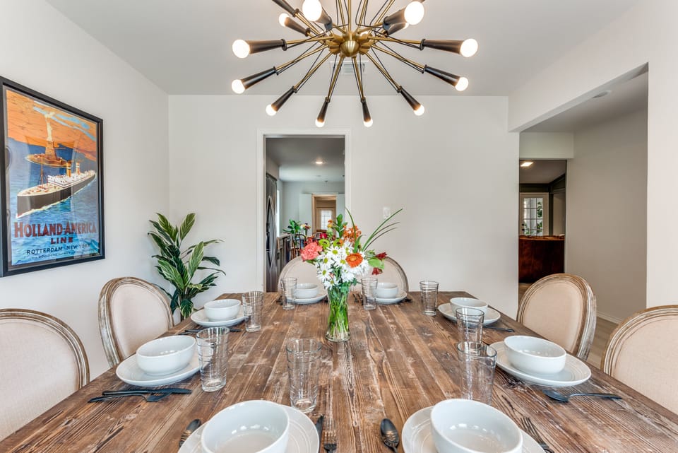The table is set and ready for family connection.