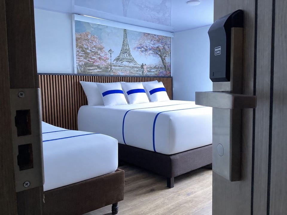 Premium bedding, down comforters, pillowtop beds, desk