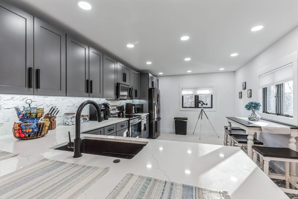 Make yourself at home in this kitchen that is perfect for cooking and relaxation