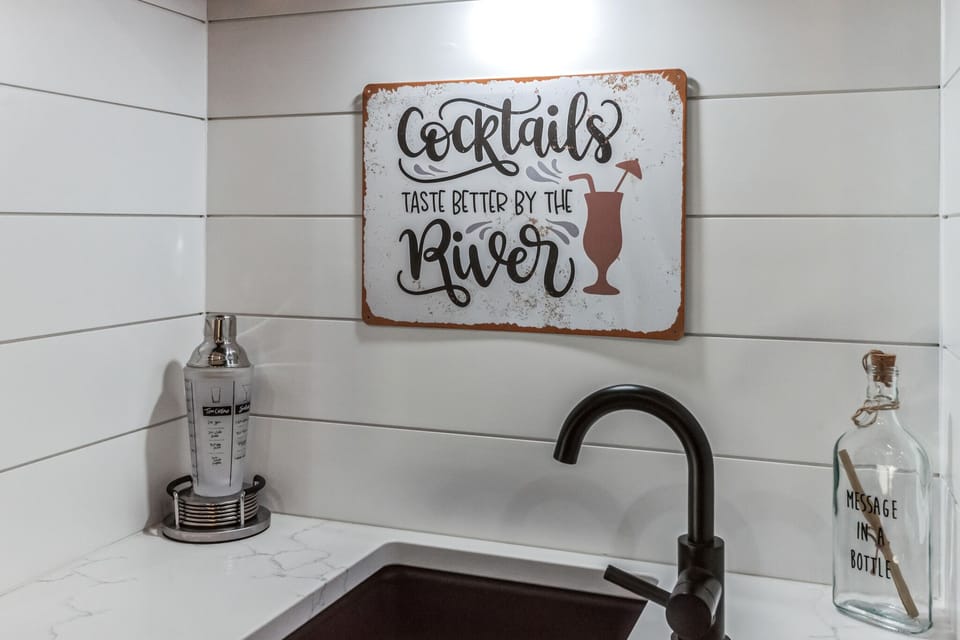 Unwind with a glass of wine and a gourmet meal in this serene setting