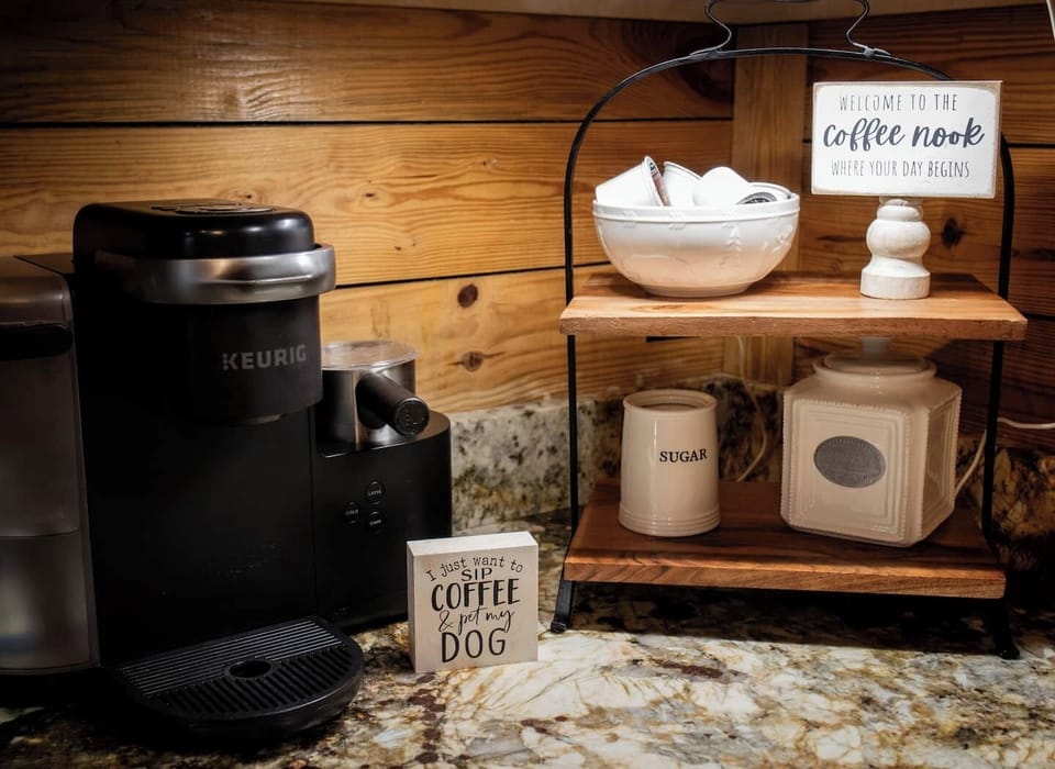 Keurig Coffee with Complementary K-cups, Creamers and Sugar Packets