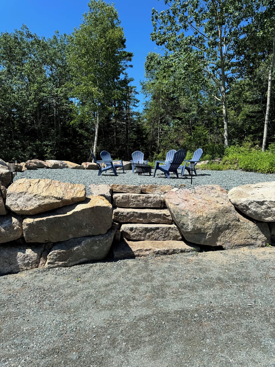 Raised fire pit area
