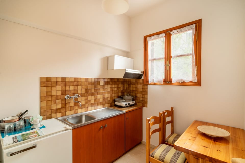 Comfort Studio, Balcony, Garden View | Private kitchen | Stovetop, electric kettle, cookware/dishes/utensils, paper towels