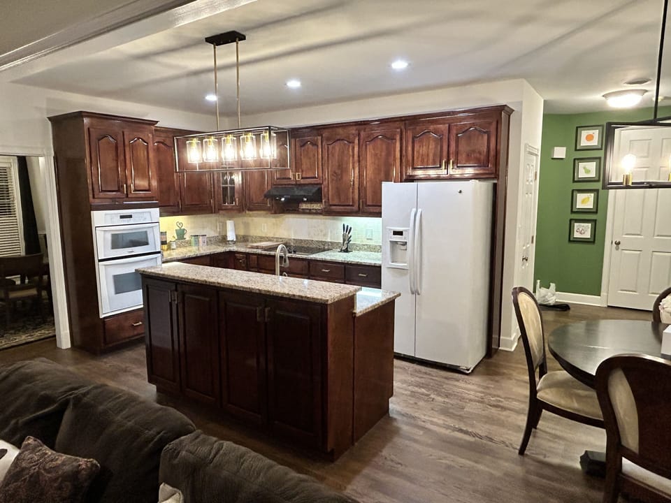 Kitchen over looking the living room