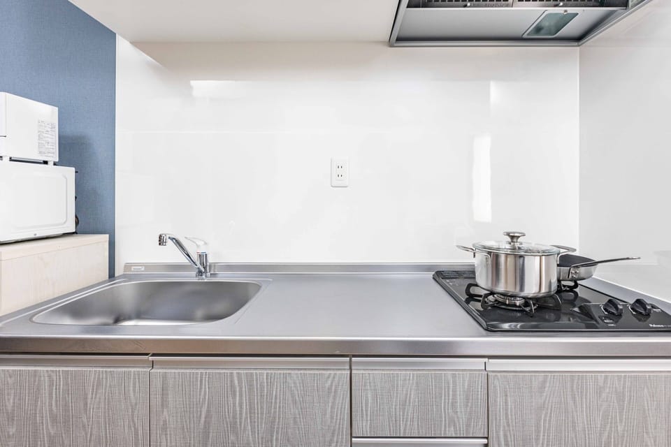 Deluxe House | Private kitchen | Microwave, stovetop, toaster, rice cooker