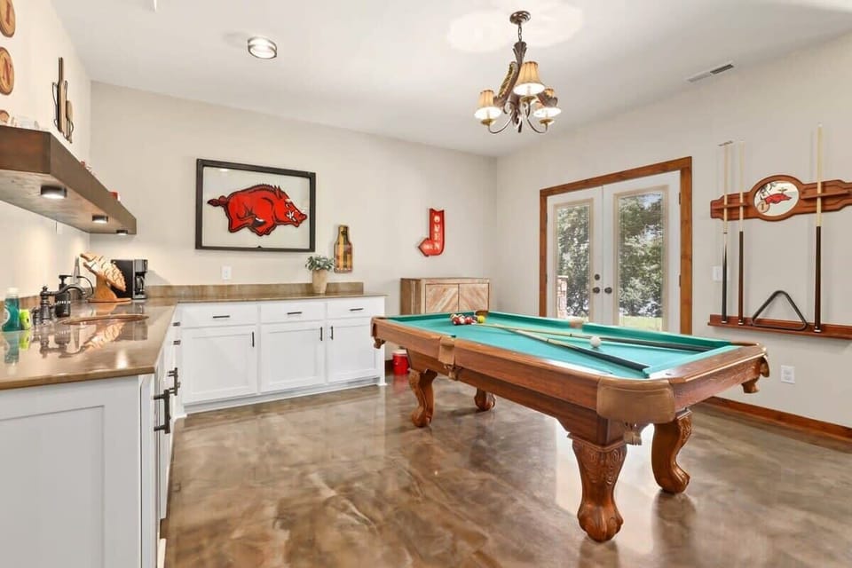 Pool table & board games for family fun