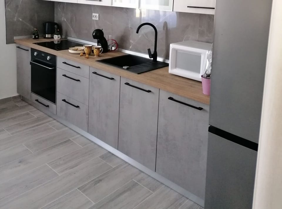 Apartment (Three Bedroom Apartment with Terrace) | Private kitchen | Fridge, dining tables