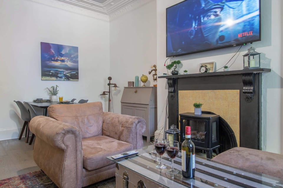 Cozy lounge with Smart TV