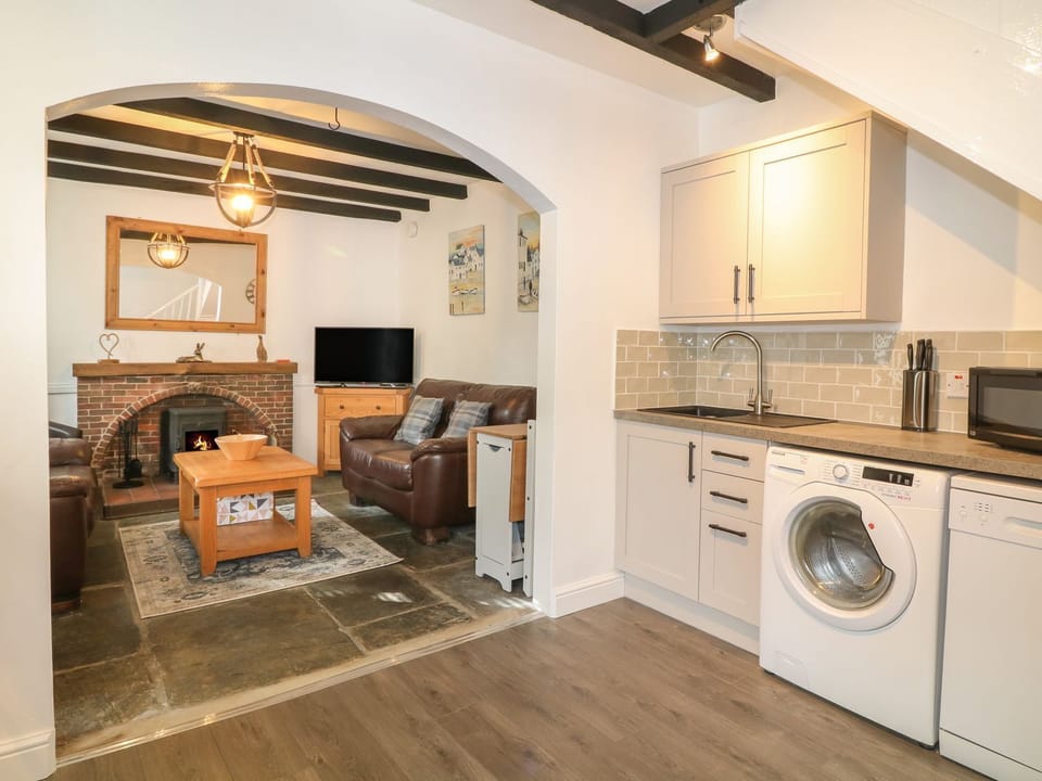 Fridge, dishwasher, electric kettle, toaster