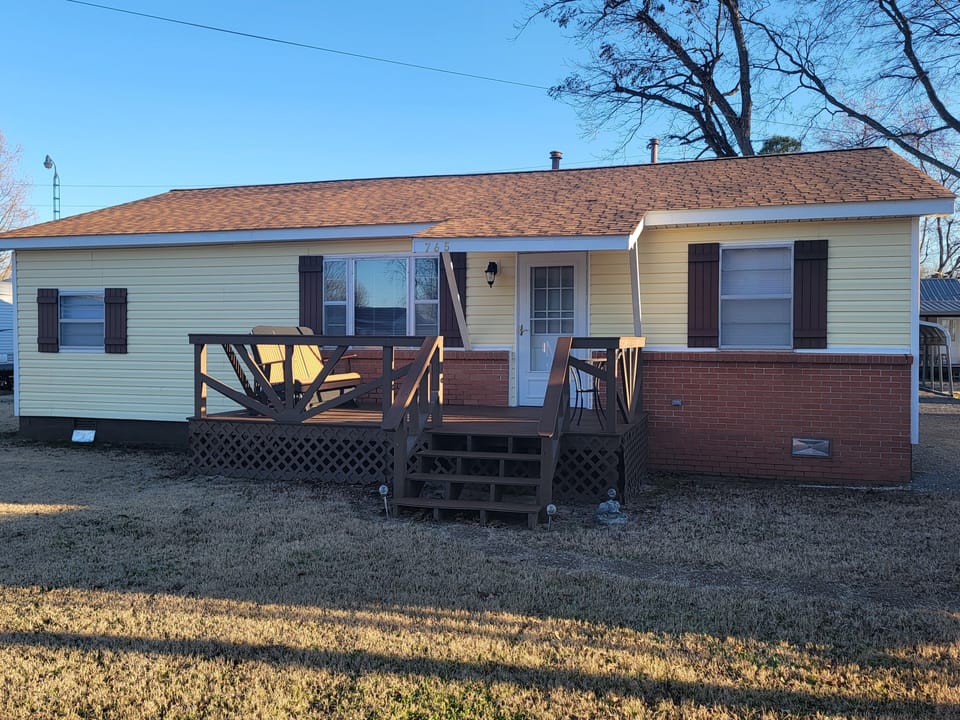 Front porch with lake view
