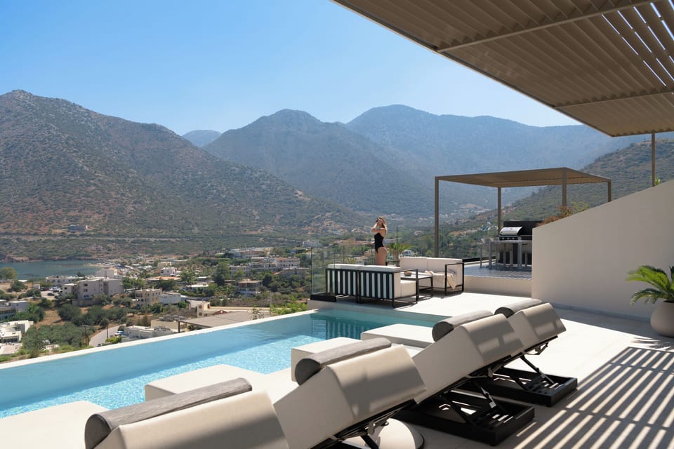Breath-taking sea views from the decking at Villa Cueva II. 