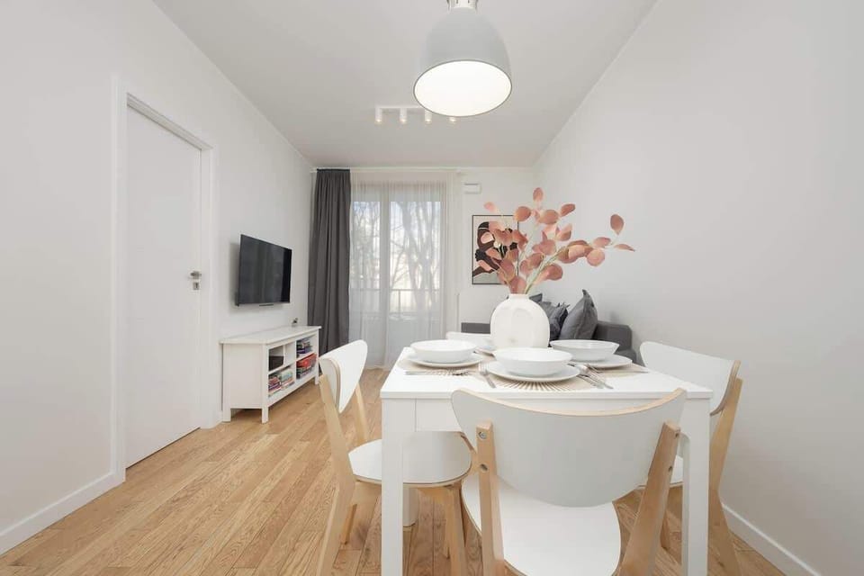 Lounge area and dining area in the apartment.