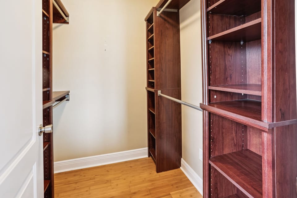 Big walk in closet in master bedroom