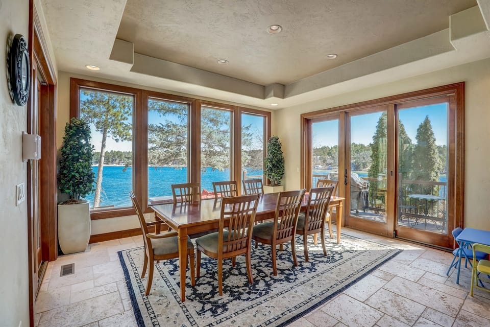 Dining area! *Not pictured - two additional tables with seating for 8 more*