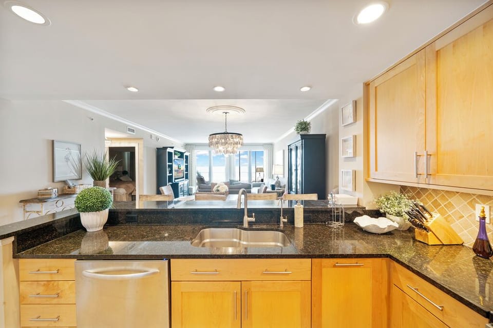 Enjoy breathtaking views even while preparing family meals.