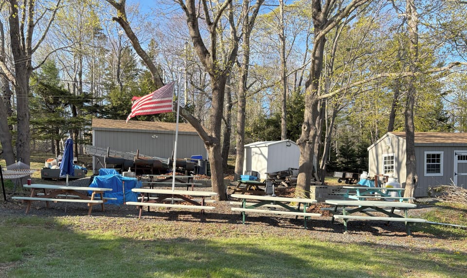 Outdoor gaming and recreation area just off the patio