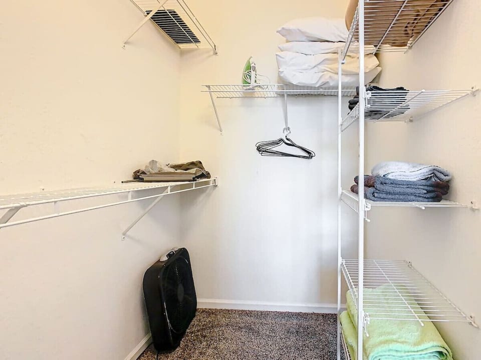 Spacious closet for all your storage needs.