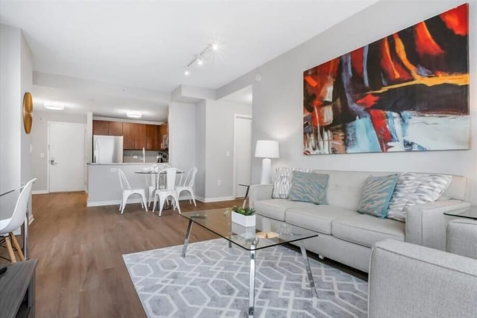 Jersey City 2 Bedroom River View Living Room