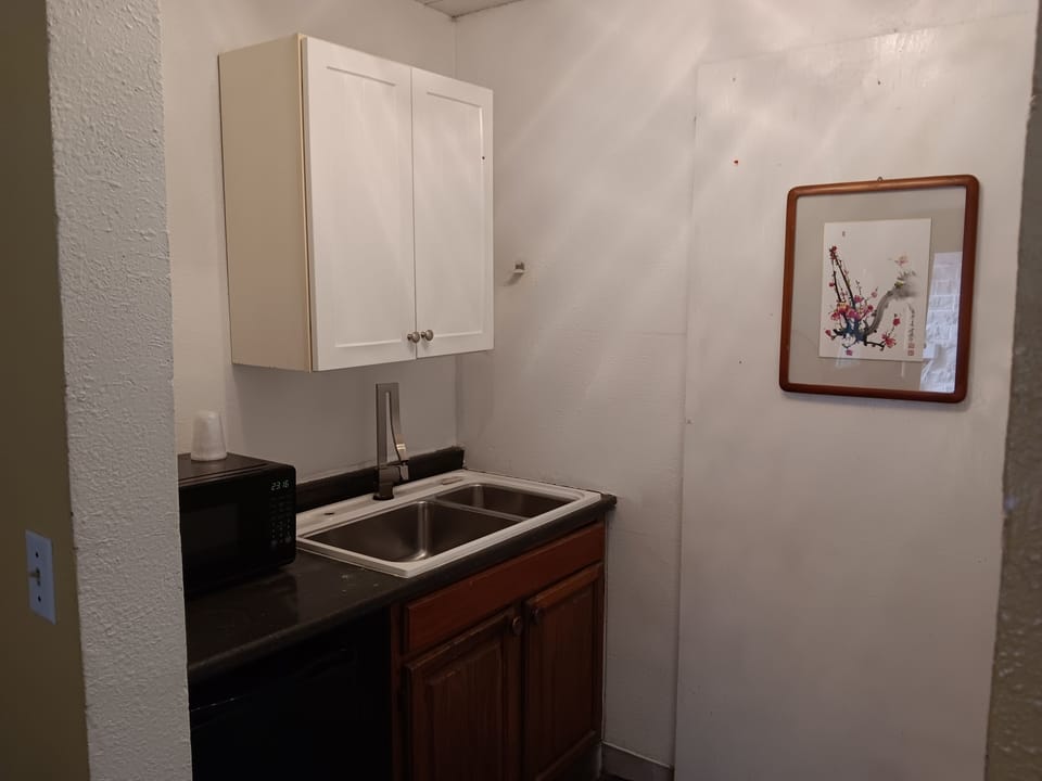 Standard Double Room Single Use, 2 Queen Beds | Private kitchen | Fridge, microwave, coffee/tea maker